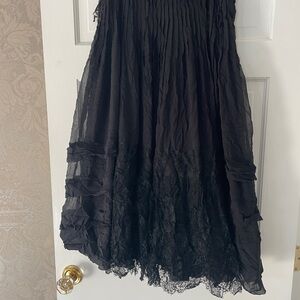 Elegant Black Lace Women's Skirt Vintage Ralph Lauren Collection 14